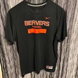 Nike Black and Orange Beavers Football Shirt M1